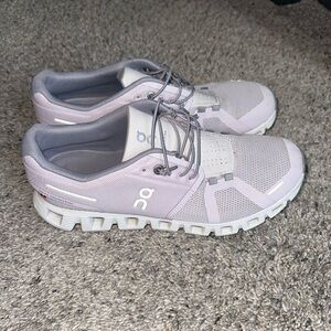 On Running Women's Purple, Gray, and White Running Shoes